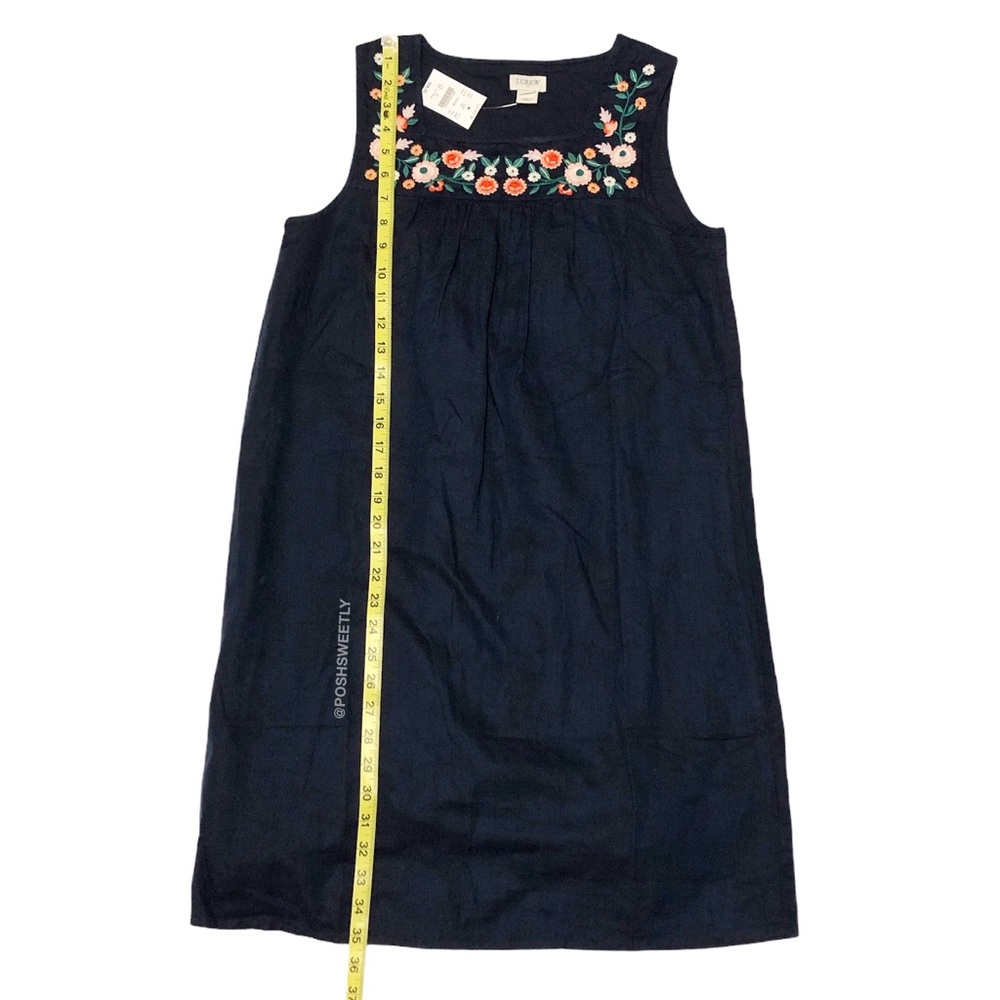 NWT J Crew Embroidered Linen Shift Dress - Picture 14 of 15